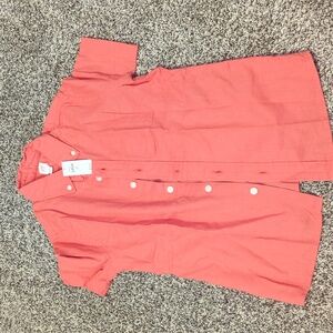 Gap kids, salmon button down, short sleeve, S(6-7)